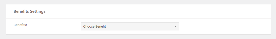 Benefits setting