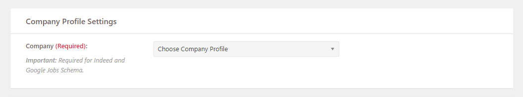 Company Profile settings